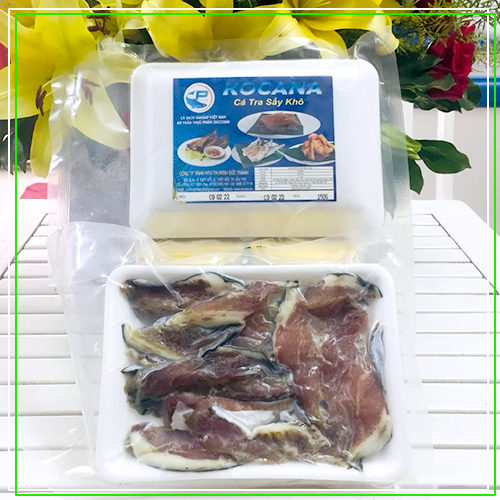 Cá tra phi lê sấy khô (còn da, còn mỡ)